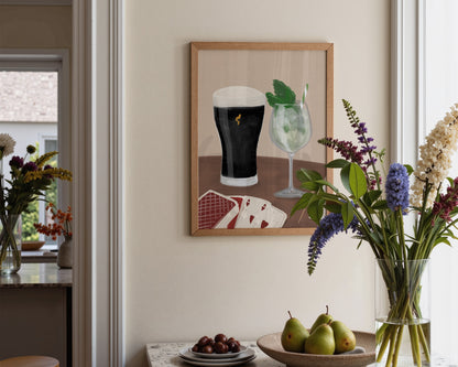 Black Stout & Hugo Spritz Date Night Print