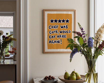 Chef Was Cute Yellow Print
