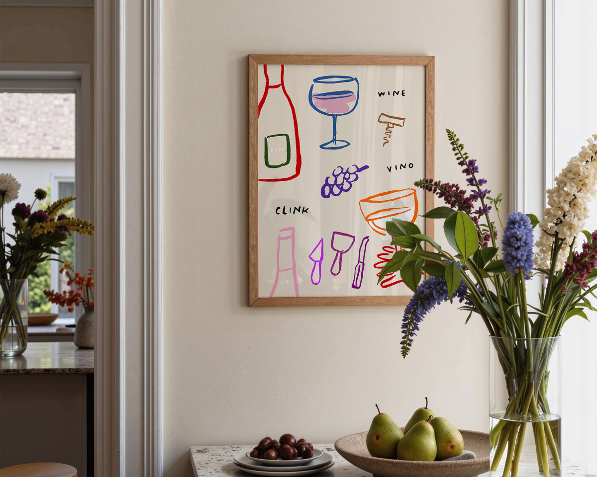 Colourful Wine Print