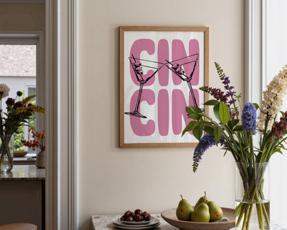 Cin Cin Pink Print