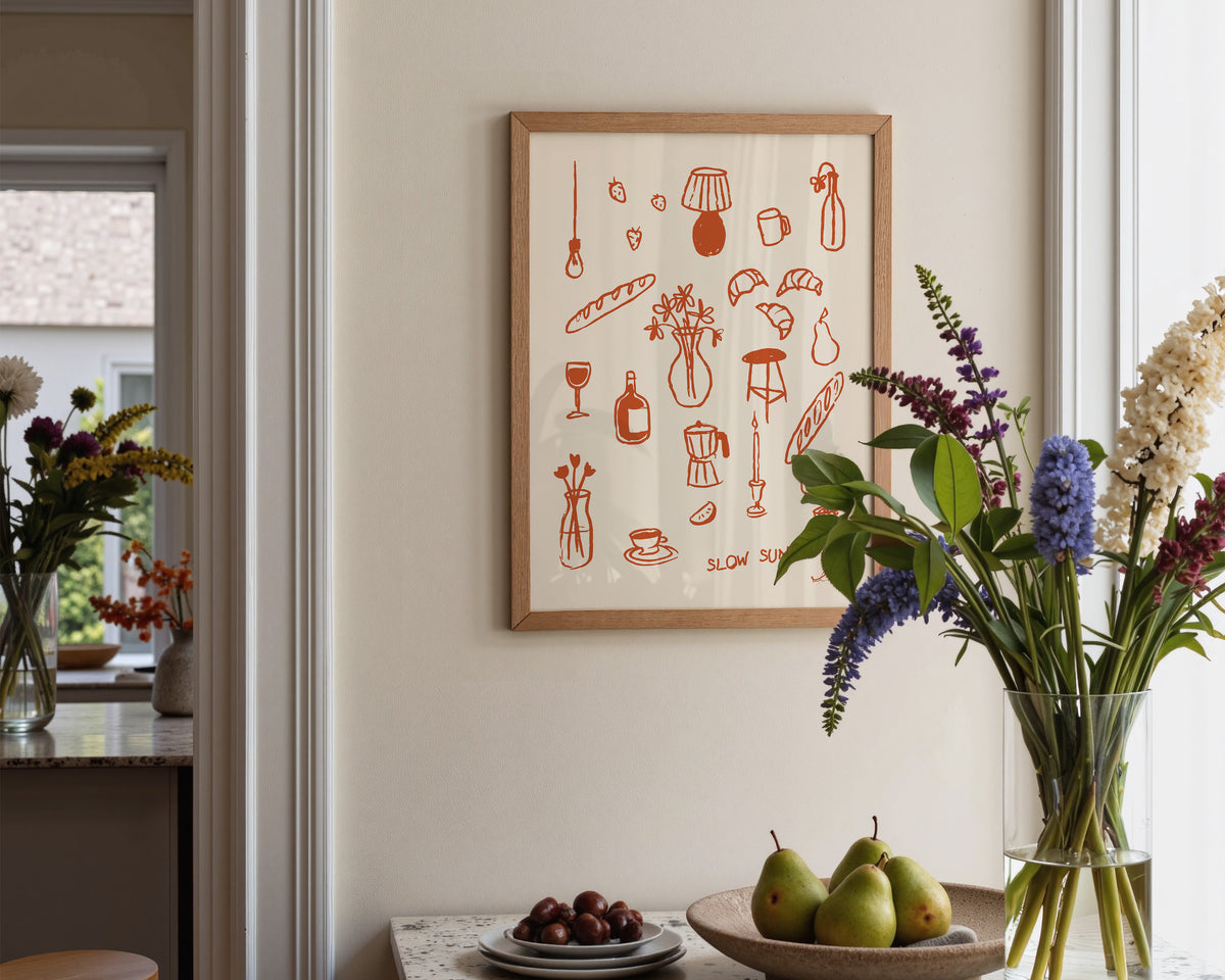 Slow Sundays In Orange Print