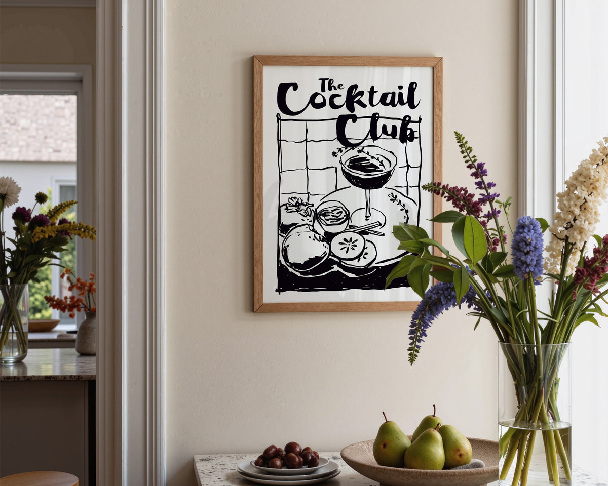 The Cocktail Club In Black Print