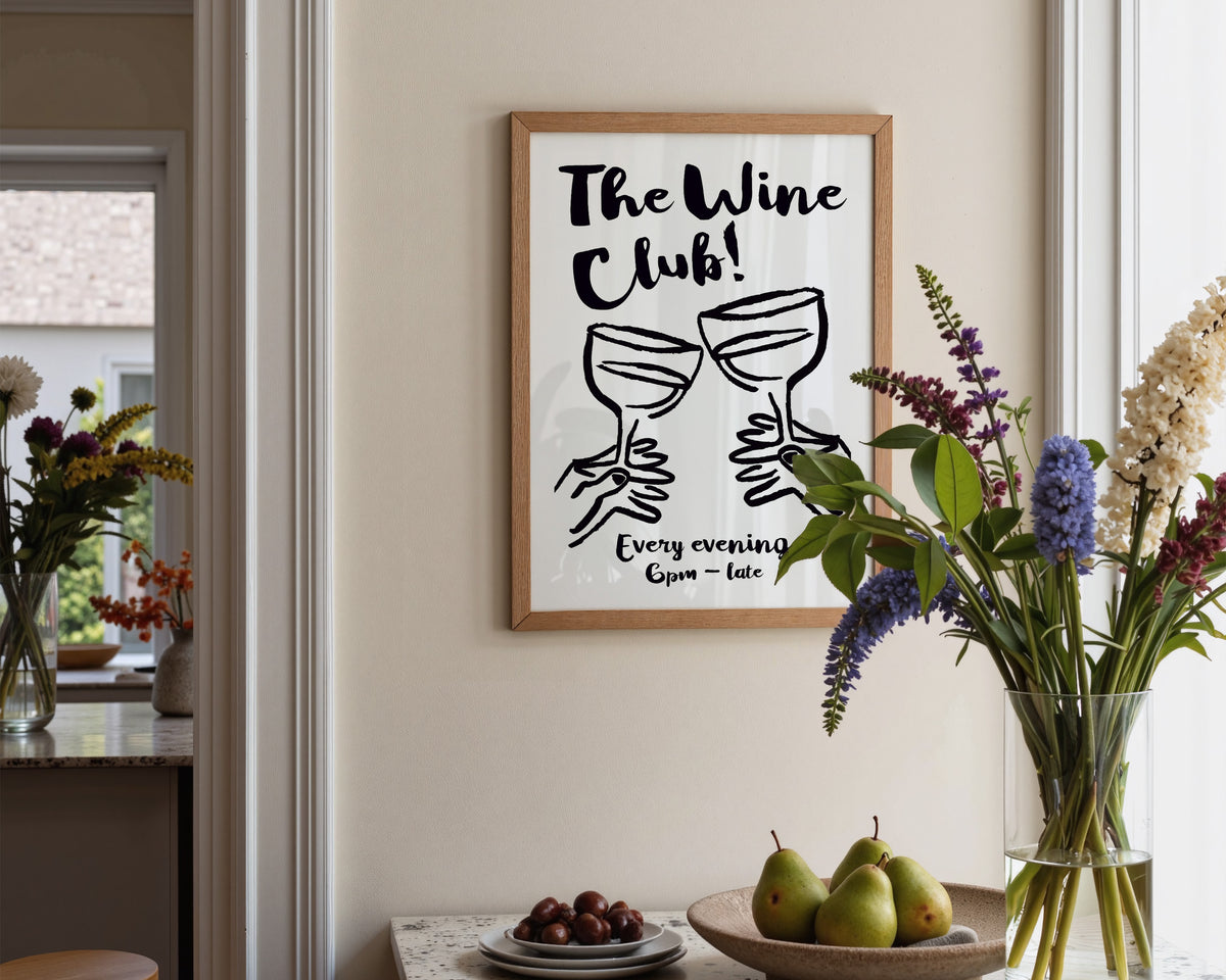 The Wine Club In Black Print