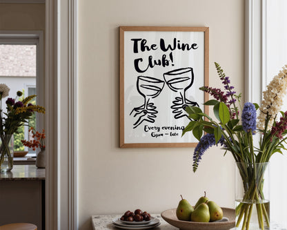 The Wine Club In Black Print