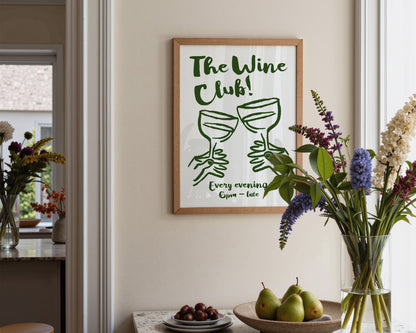 The Wine Club In Green Print