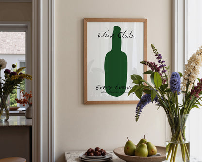 Wine Club Bottle Print