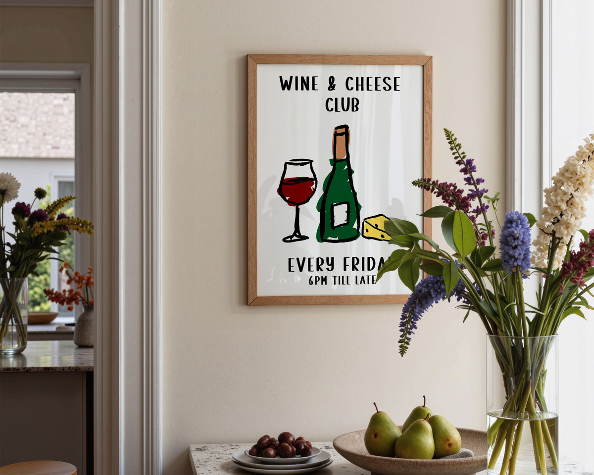 Wine And Cheese Club Print