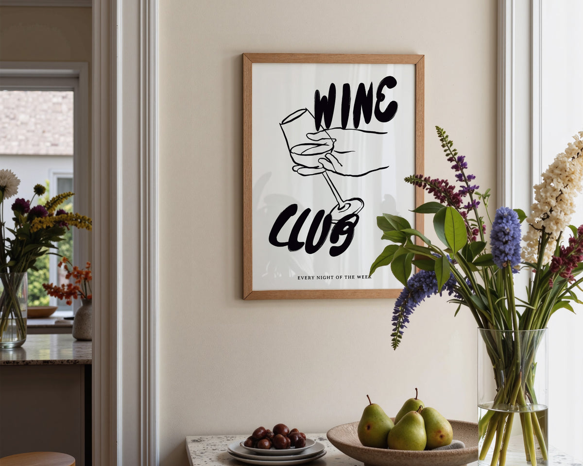 Wine Club In Black Print