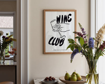 Wine Club In Black Print