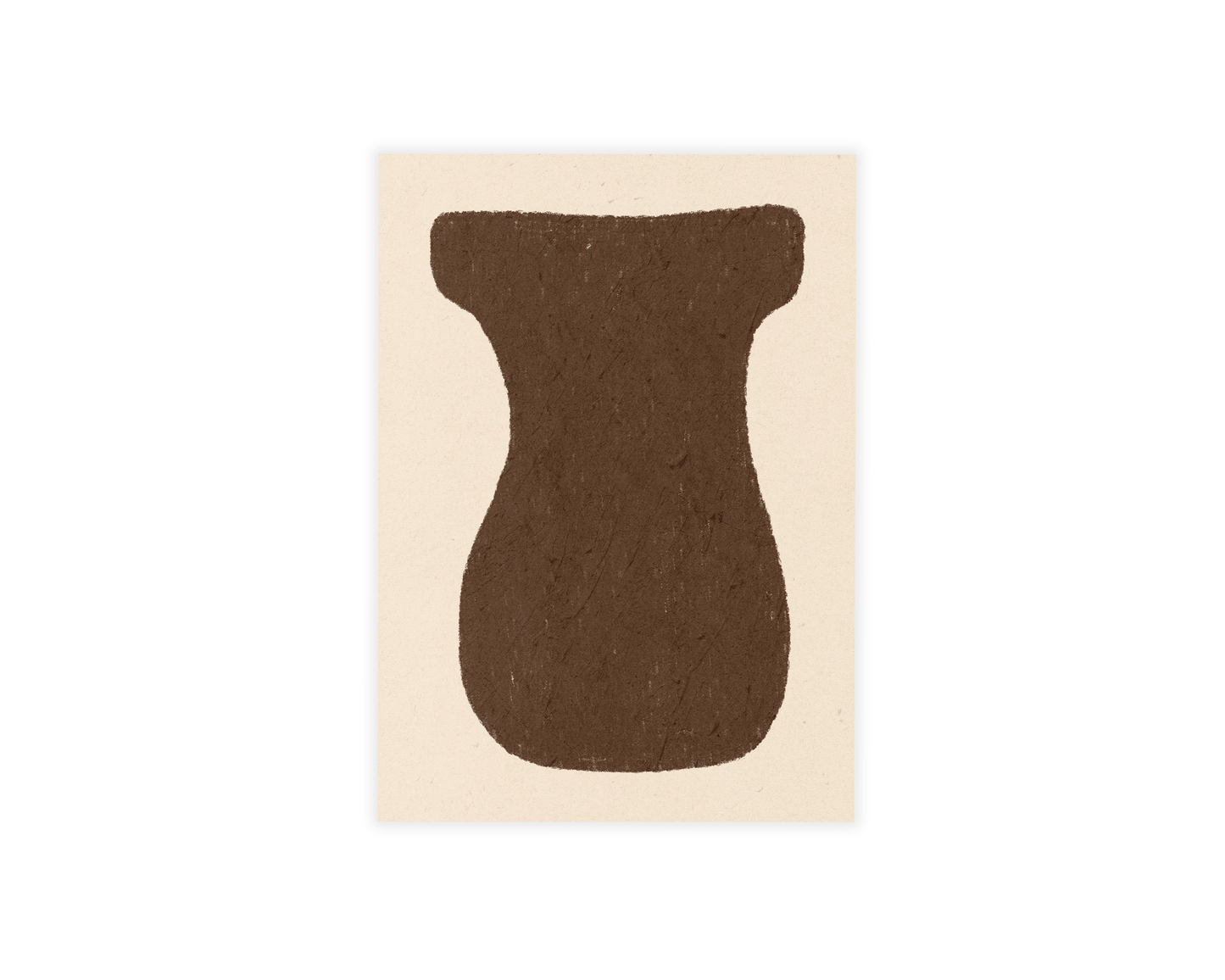 Abstract Brown Vase Oil Pastel