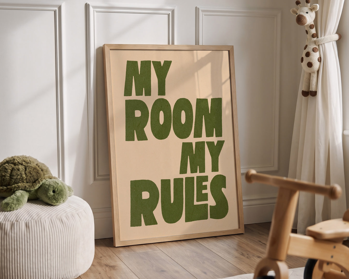 My Room My Rules Green Print