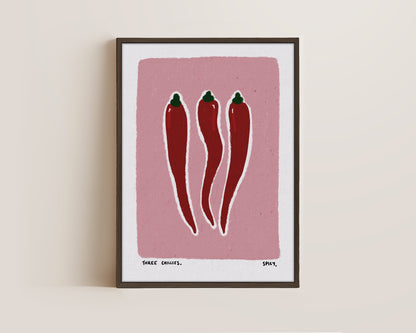 Three Chillis Canvas