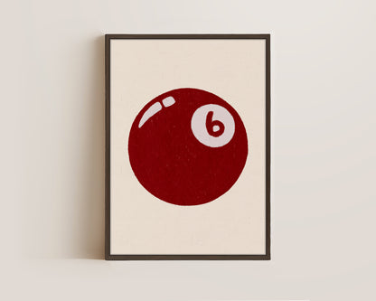 6 Ball Red Print