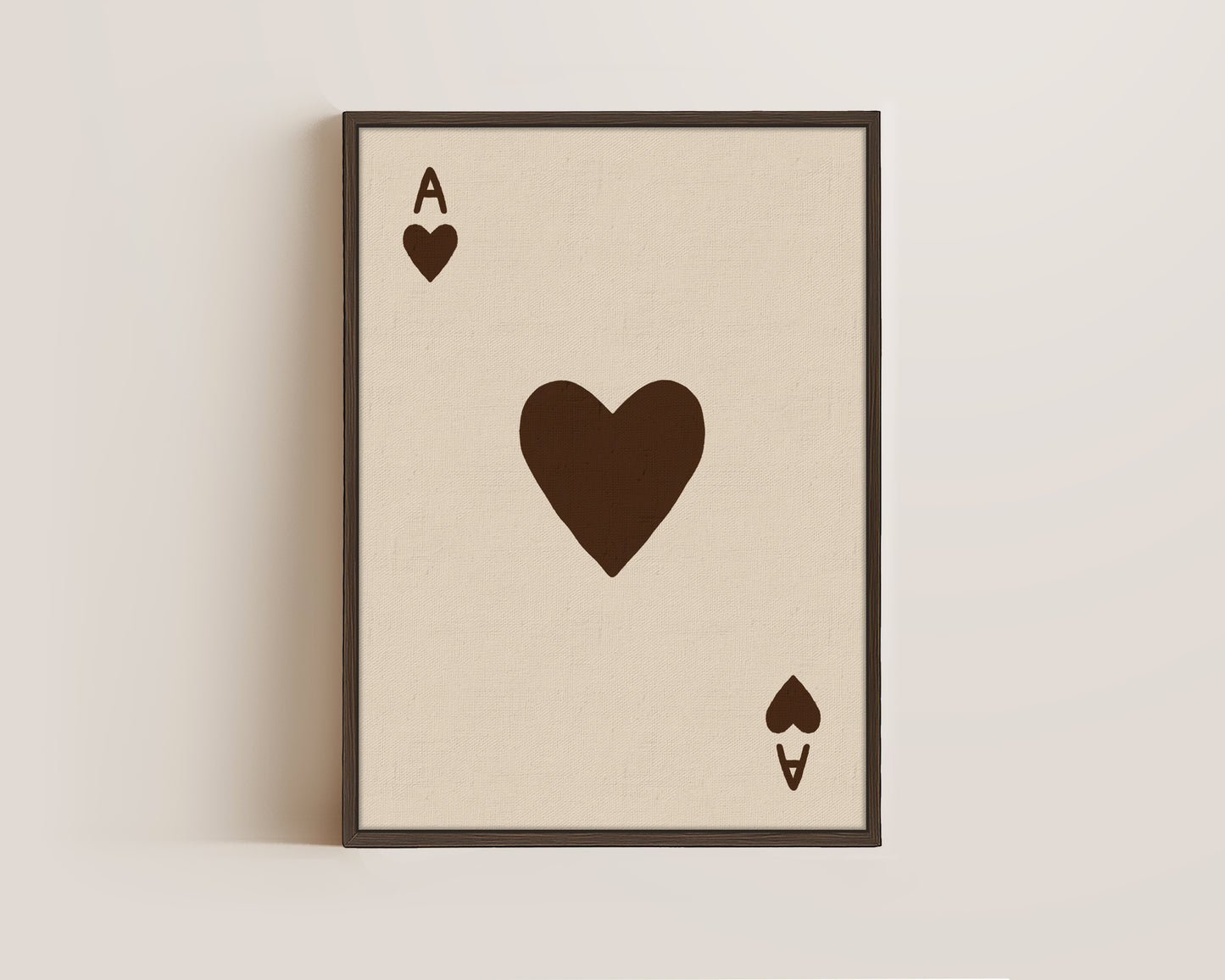 Ace Of Hearts Brown Canvas