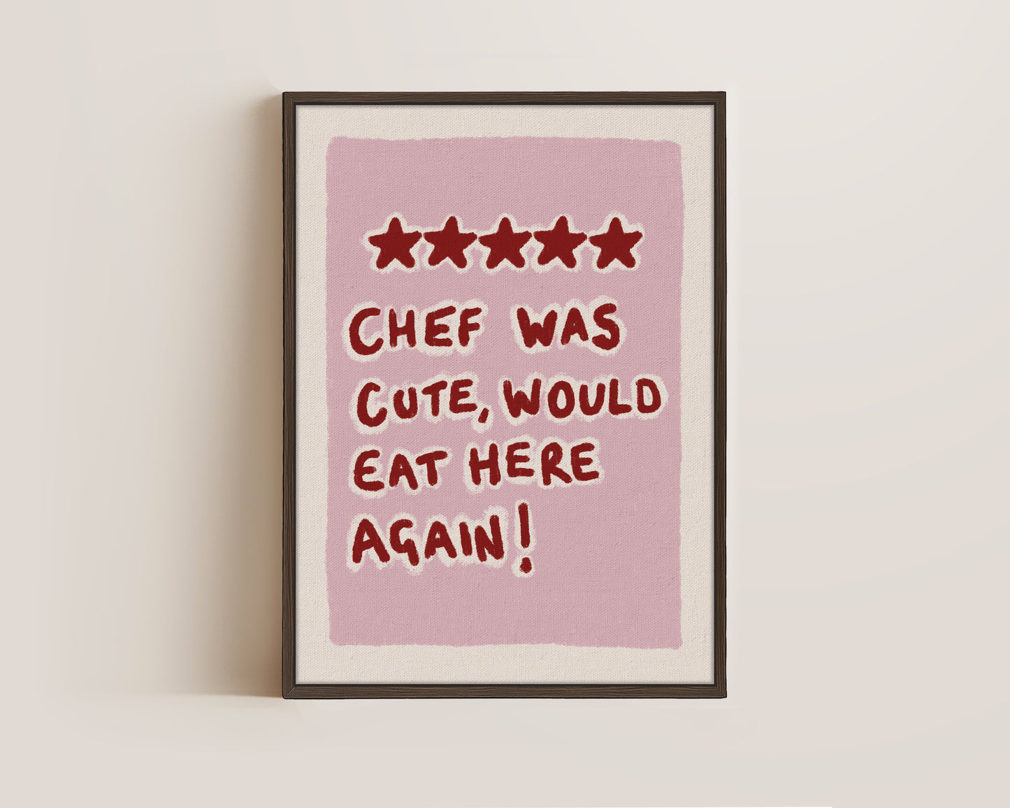 Chef Was Cute Pink Canvas