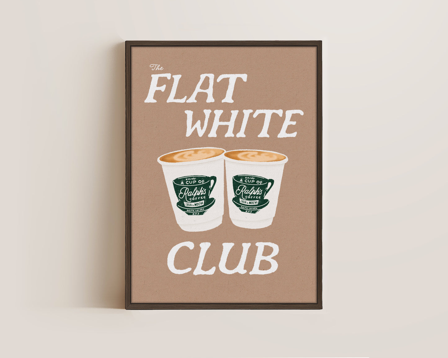 Flat White Club Brown Canvas