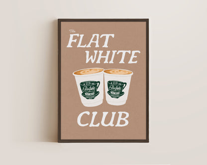 Flat White Club Brown Canvas