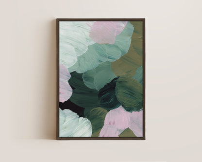 Forest Green & Pink No. 2 Canvas