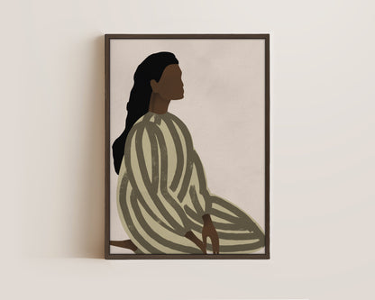 Green Striped Lady Canvas