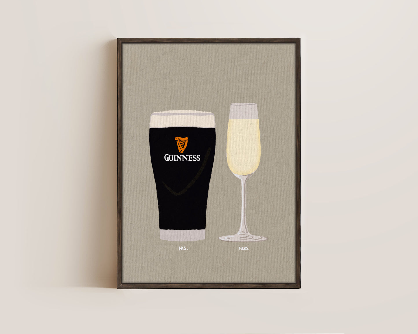 Guinness & Prosecco Glass Canvas