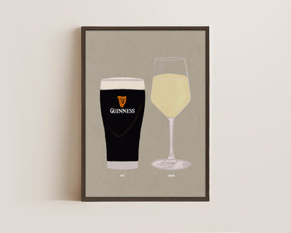 Guinness & White Wine Canvas