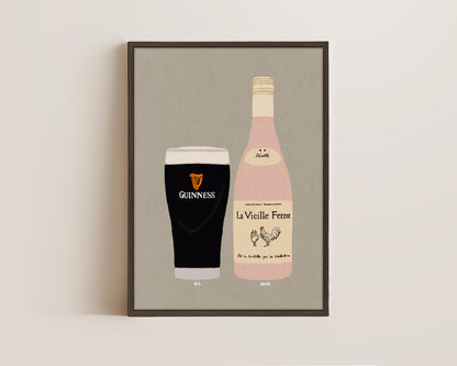 Guinness & Chicken Wine Canvas