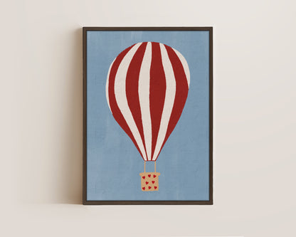Hot Air Balloon Hearts Canvas