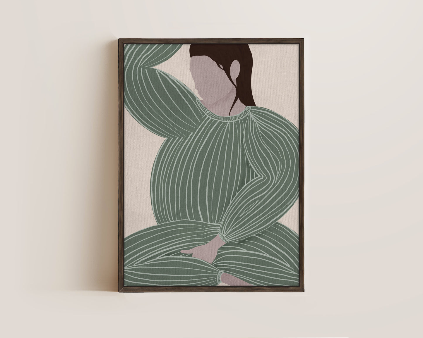 Green Striped Lady No.2 Canvas