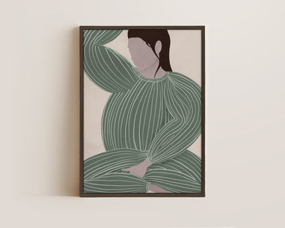 Green Striped Lady No.2 Canvas