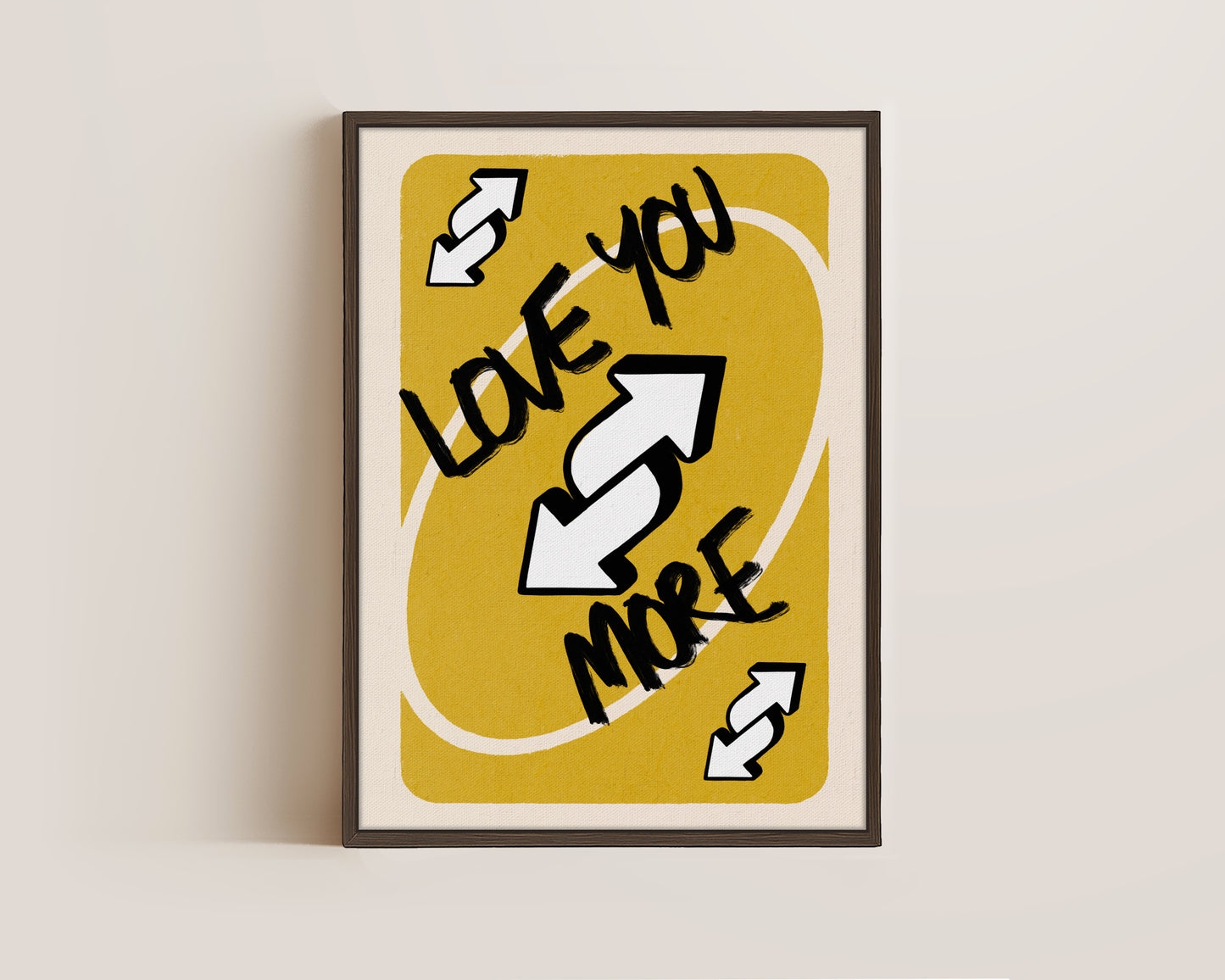 Love You More Yellow Canvas