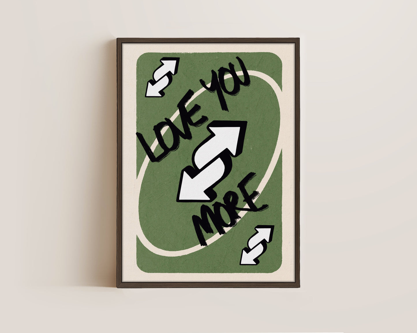 Love You More Green Canvas