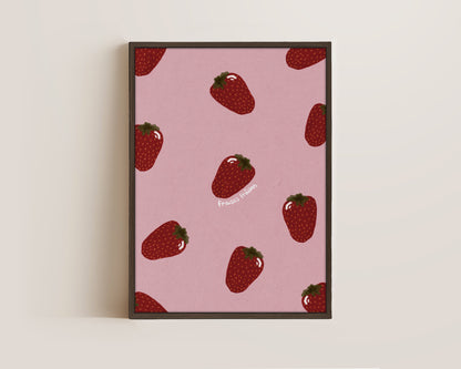 Pink Strawberries Canvas