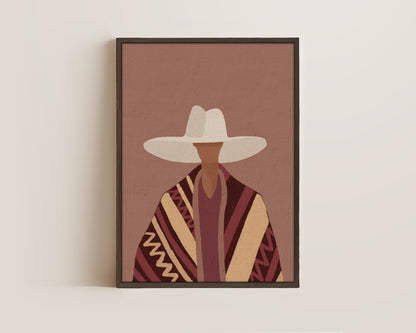 Poncho Cowgirl Canvas