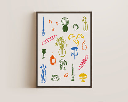 Retro Dinner Table Canvas