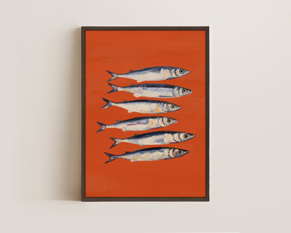 Burnt Orange Sardines Canvas