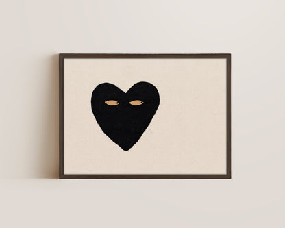 Black Heart Side Eye Canvas