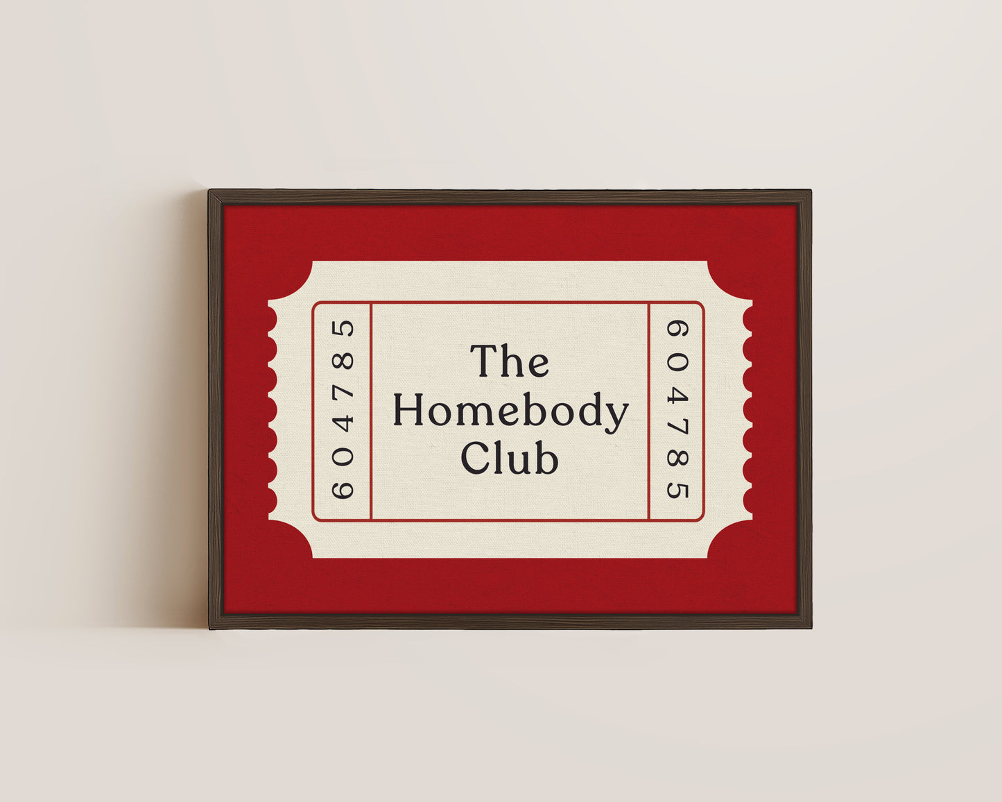 The Homebody Club Ticket Canvas