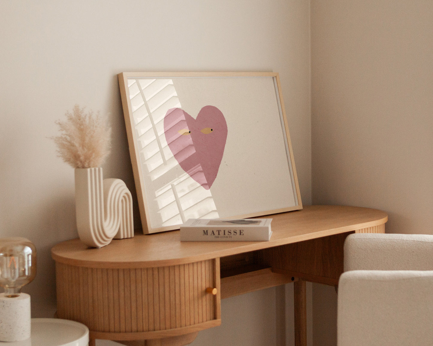 Pink Heart Side Eye Print