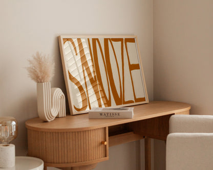 Snooze In Burnt Orange Print