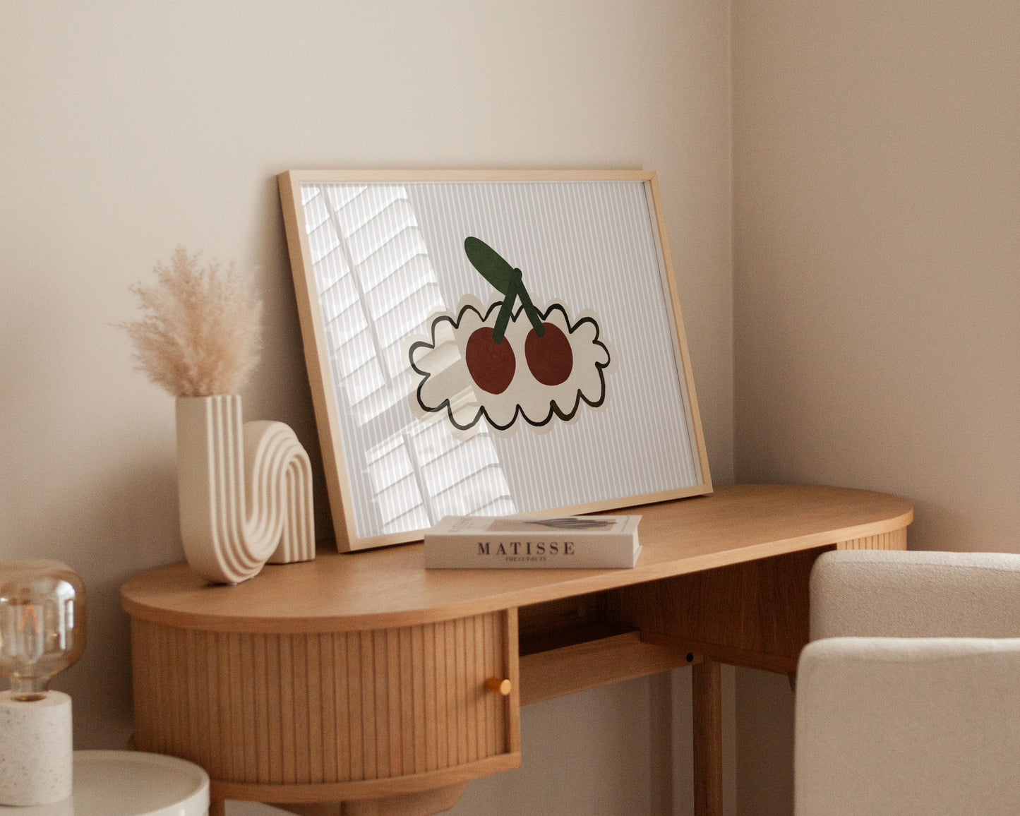 Striped Cherries Print