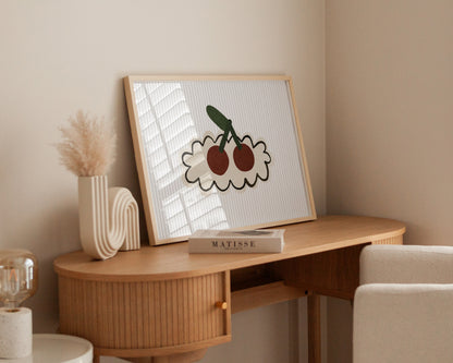 Striped Cherries Print