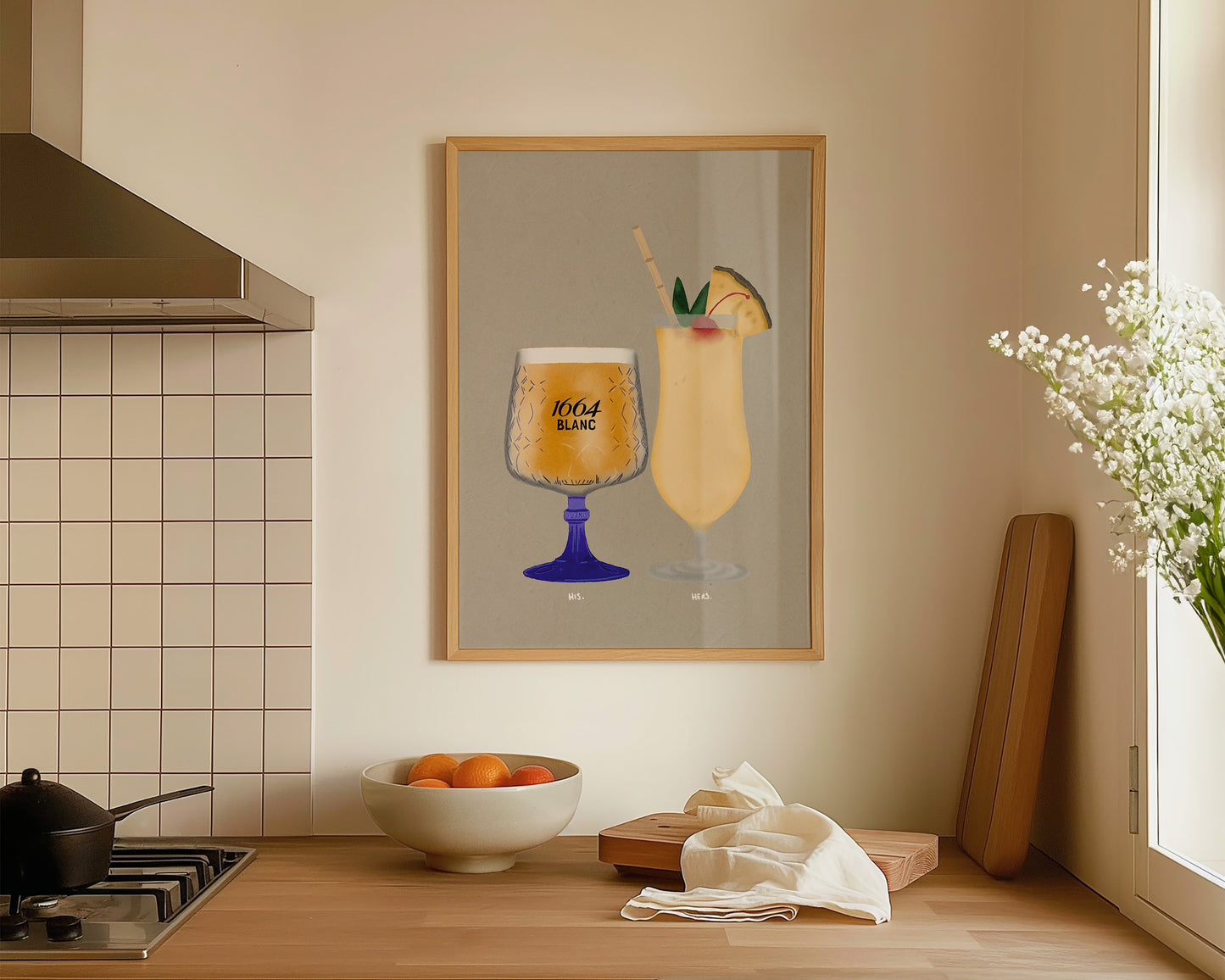 Kronenburg Blanc 1664 Pint & Pina Colada Print