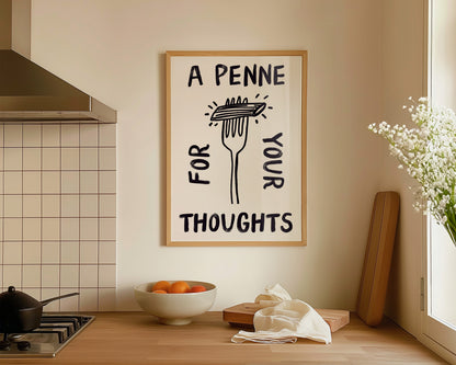 A Penne For Your Thoughts In Black Print