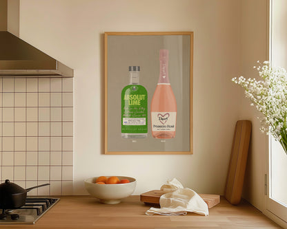 Absolut Lime & I Heart Prosecco Print