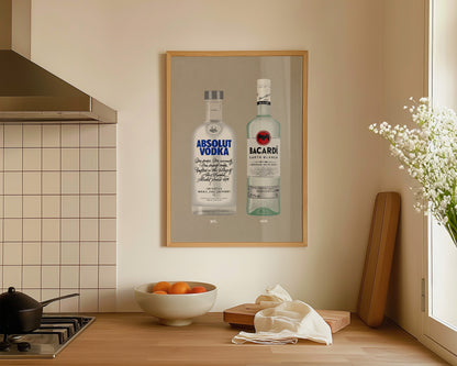 Absolut Vodka & Bacardi White Rum Print