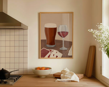 Ale & Red Wine Date Night Print