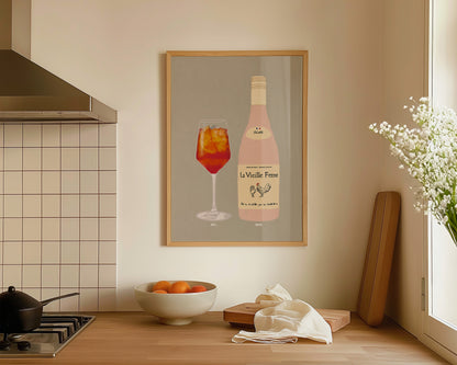 Aperol & Chicken Wine Print