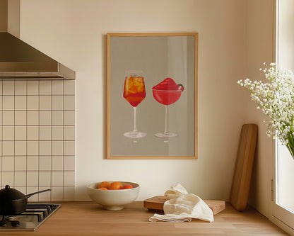 Aperol Spritz & Frozen Strawberry Daiquiri Print