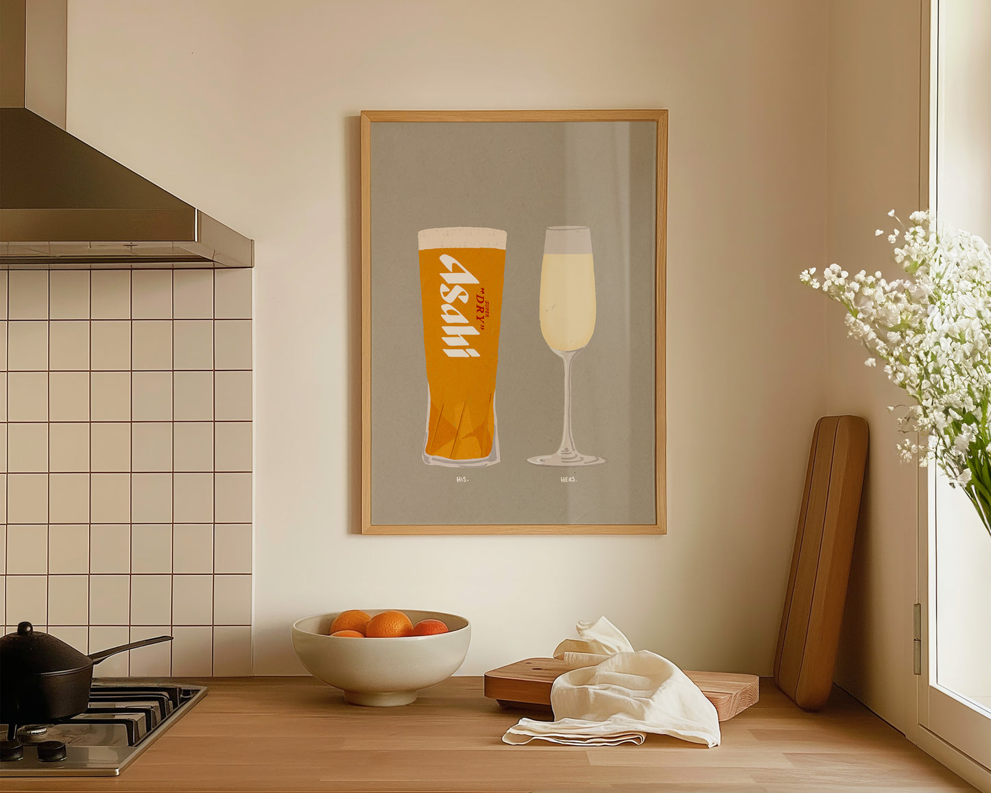 Asahi & Champagne Print