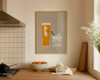 Asahi & Vodka Lime Print